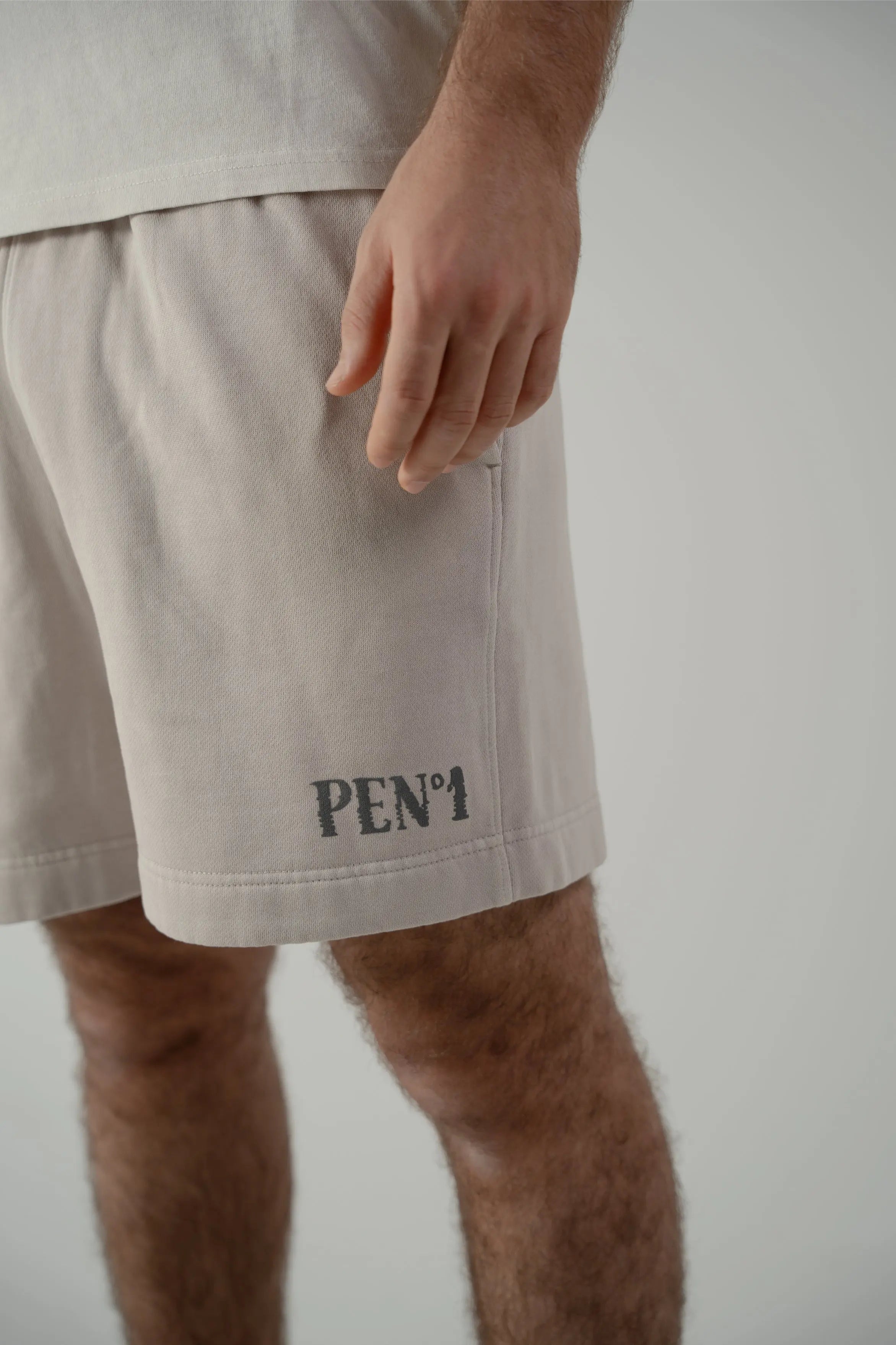 OFF_DUTY_SET TEE: 240_GSM_100%_CARDED_COTTON SHORT: 320_GSM_80%_COTTON_20%_POLYESTER_CVC_FLEECE